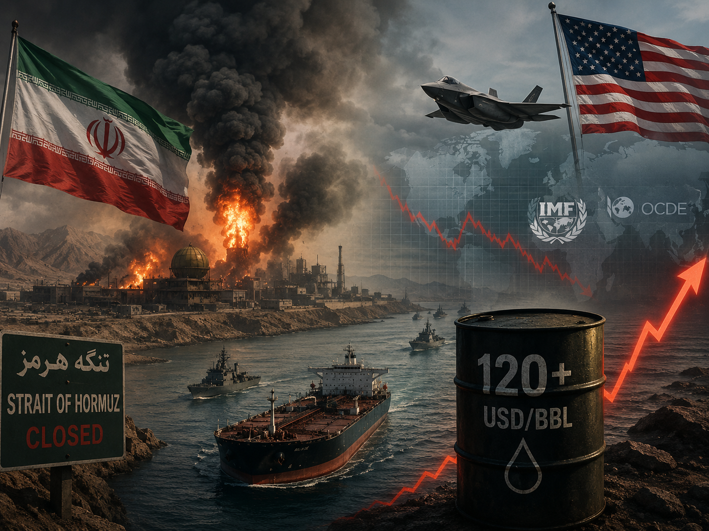 Guerra EEUU-Ir&aacute;n 2026: humo sobre instalaciones militares iran&iacute;es tras los bombardeos coordinados de febrero